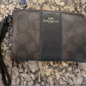 Coach wrist wallet , brown
